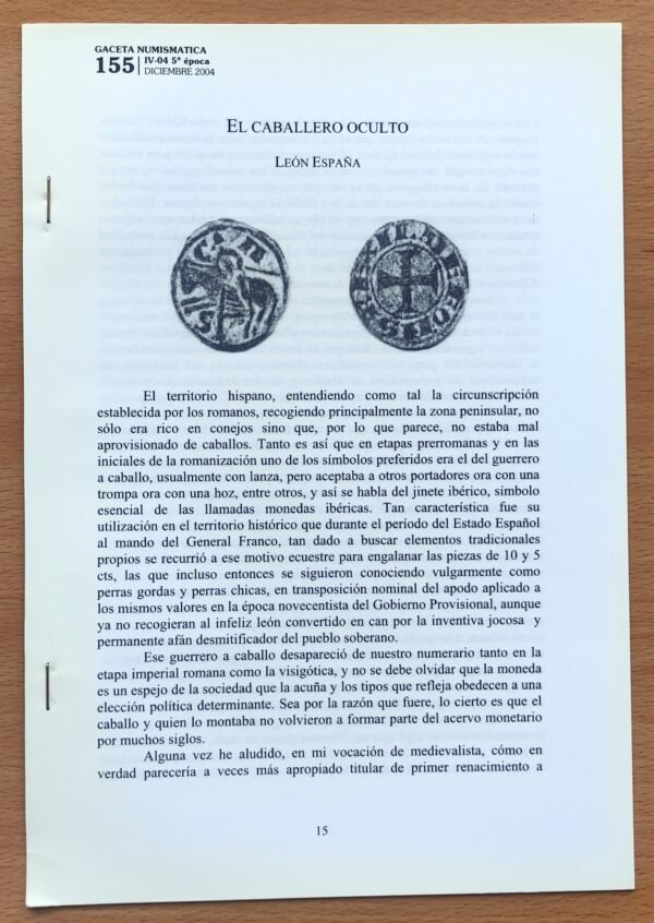El caballero oculto – Biblioteca León España – Numismática