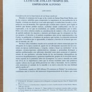 Separata La Ceca de Ávila en tiempos del Emperador Alfonso – Biblioteca León España – Numismática