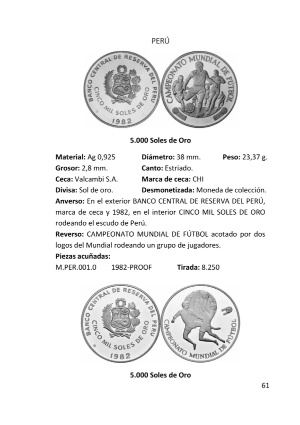 Catálogo Especializado de Monedas y Sellos del Mundial de Fútbol 1982