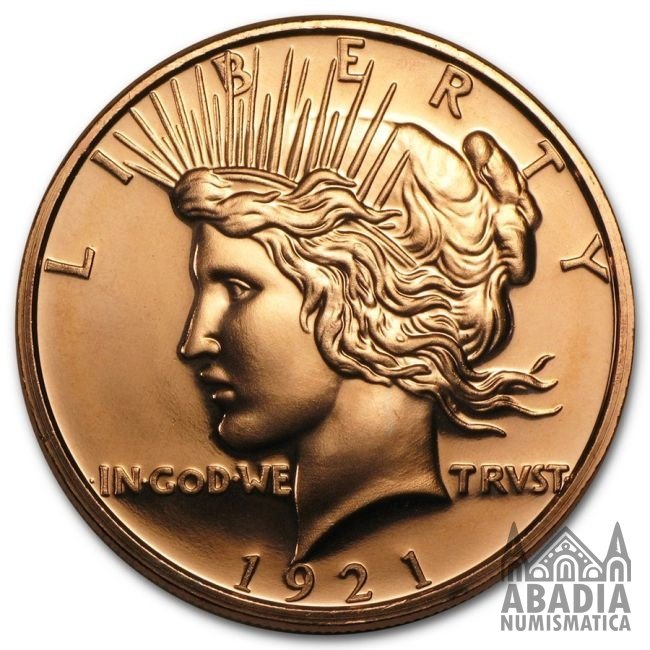 Peace Dollar – 1 Onza AVDP Cobre 999 encapsulada