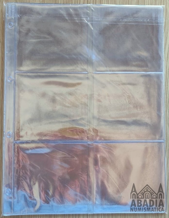 Hojas plásticas de 6 huecos para coleccionismo