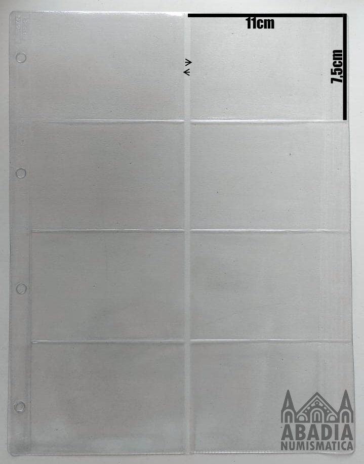 Paquete de 10 hojas de 8 huecos para coleccionismo