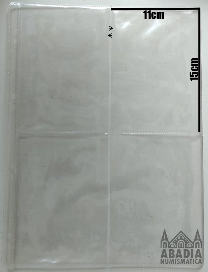 Hojas plásticas de 4 huecos para coleccionismo