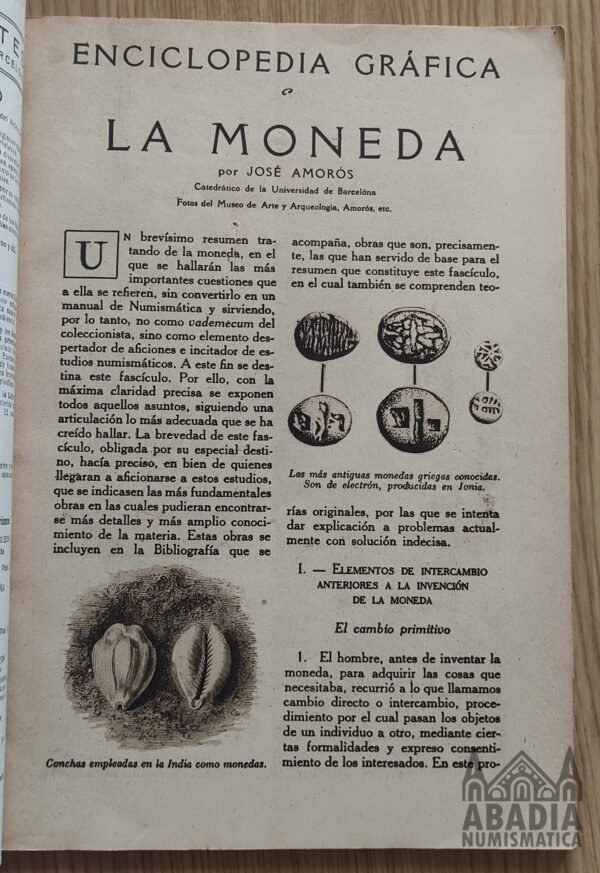 Enciclopedia Grafica La Moneda Amoros 1931