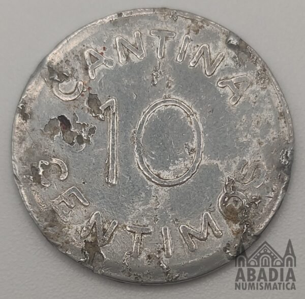 10 Céntimos 1938 – España – Ficha de la Artística de Vigo