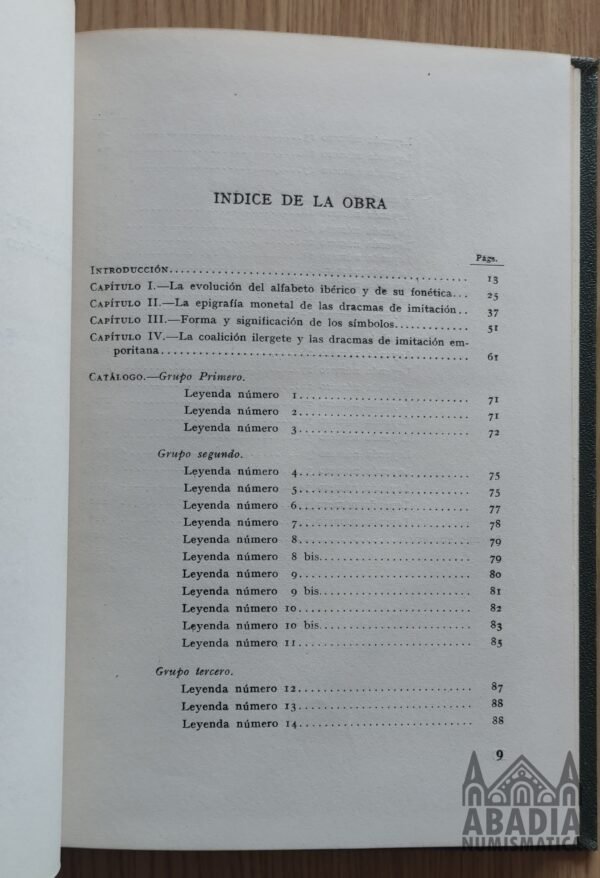 Las leyendas ibéricas en las dracmas de imitación emporitanas – Antonio Manuel de Guadan (1956)