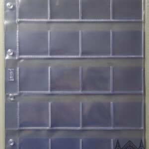 Paquete de hojas de 20 huecos para cartones de monedas