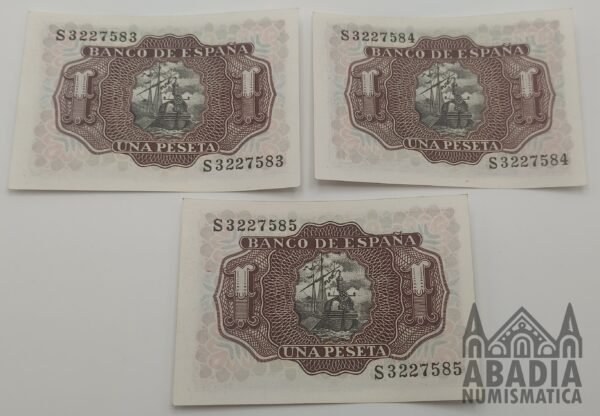 Billete 1 Peseta 1953 – Trío correlativo