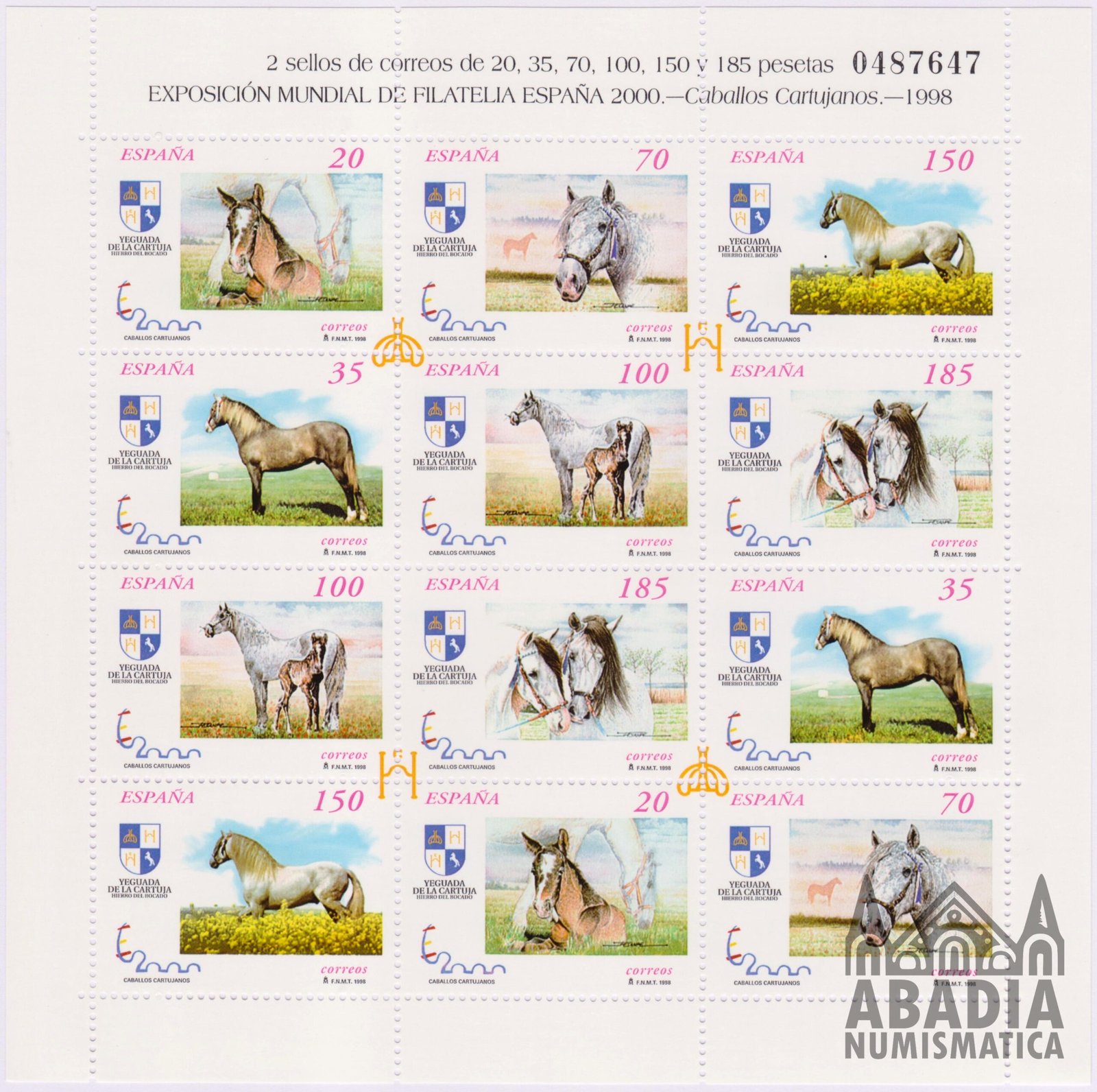 1998 – Caballos Cartujanos (Edifil MP-62)