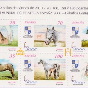 1998 – Caballos Cartujanos – Medio minipliego 6 sellos (Edifil 3608/13)