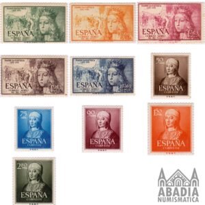 1951 – V Centenario de Isabel la Católica (Edifil 1092/1101)