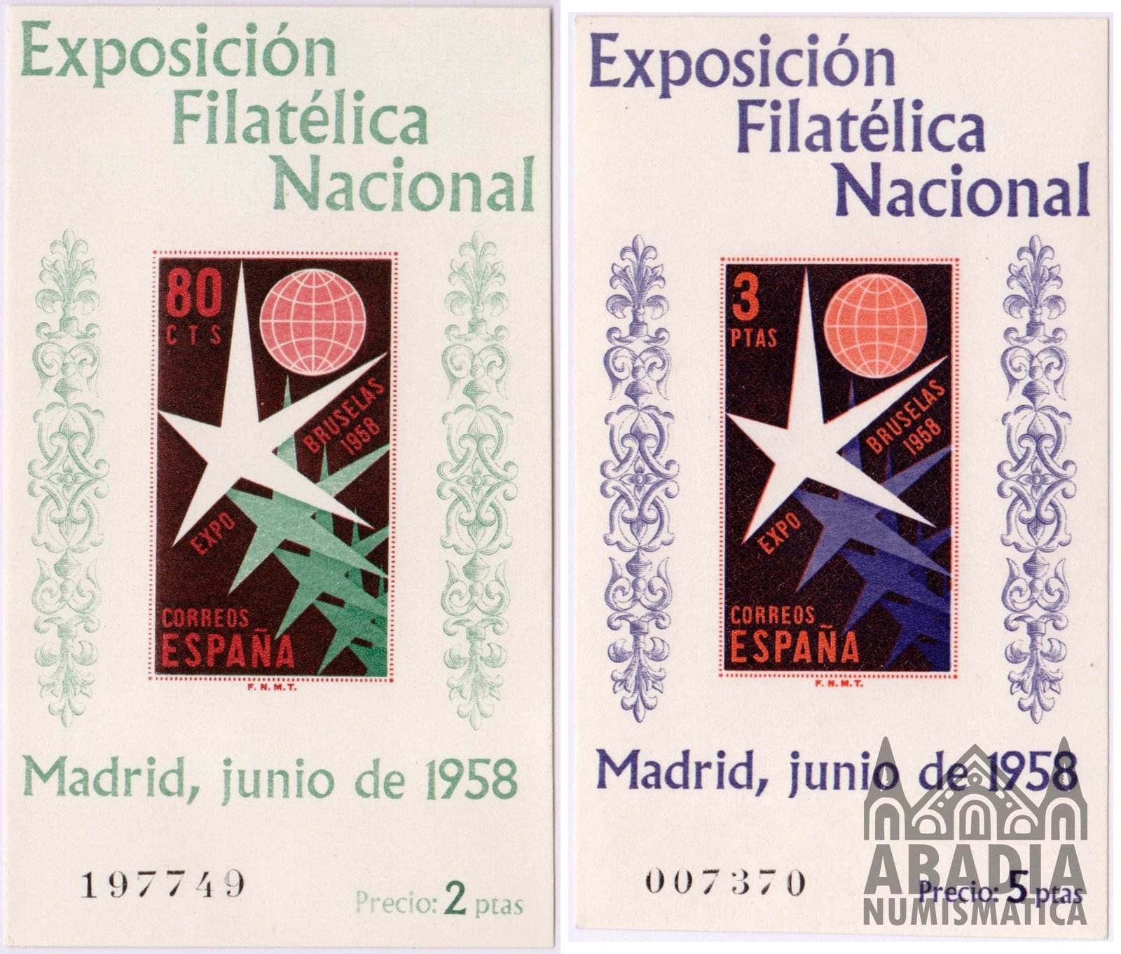 1958 – Exposición Filatélica Nacional (Edifil 1222/23)