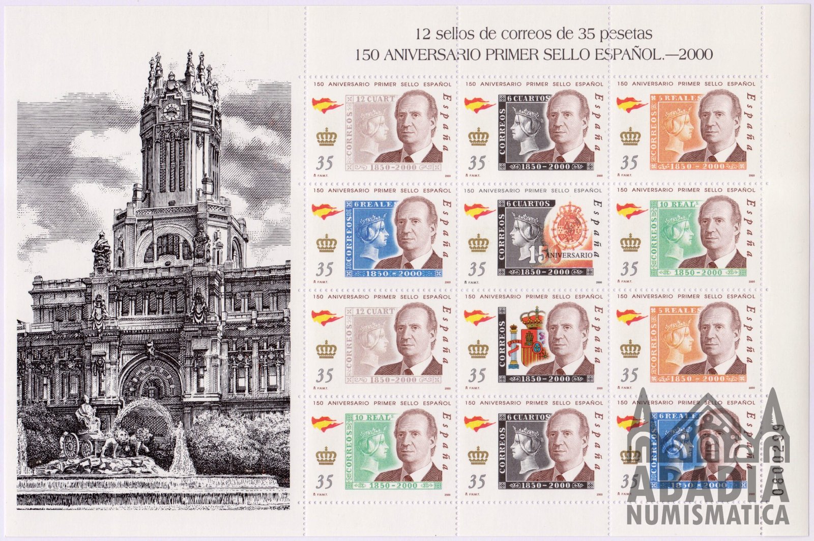 2000 – 150 Aniversario del Primer Sello Español (Edifil MP 68)