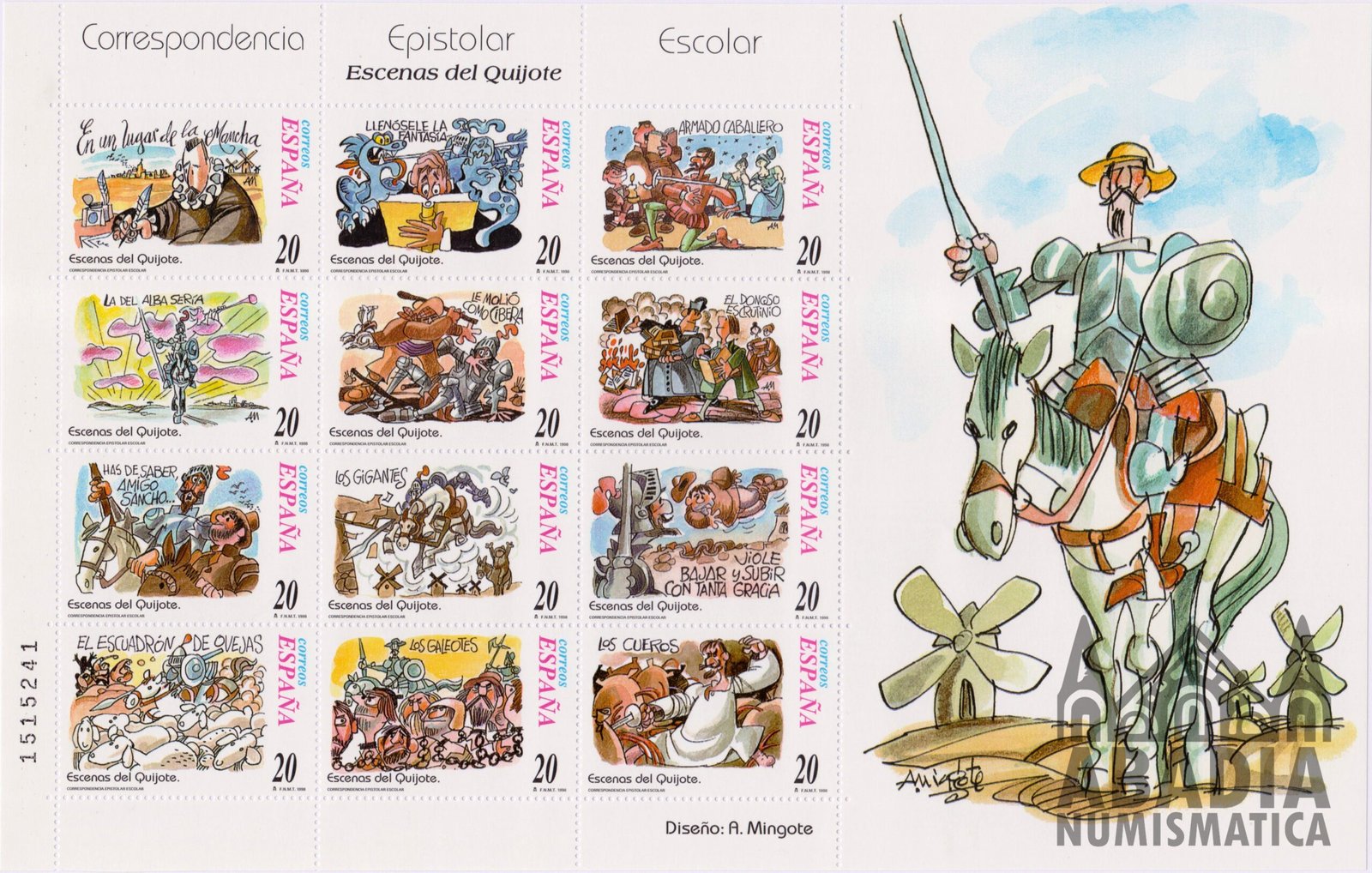 1998 – Correspondencia Epistolar Escolar Don Quijote (Edifil MP 61A)