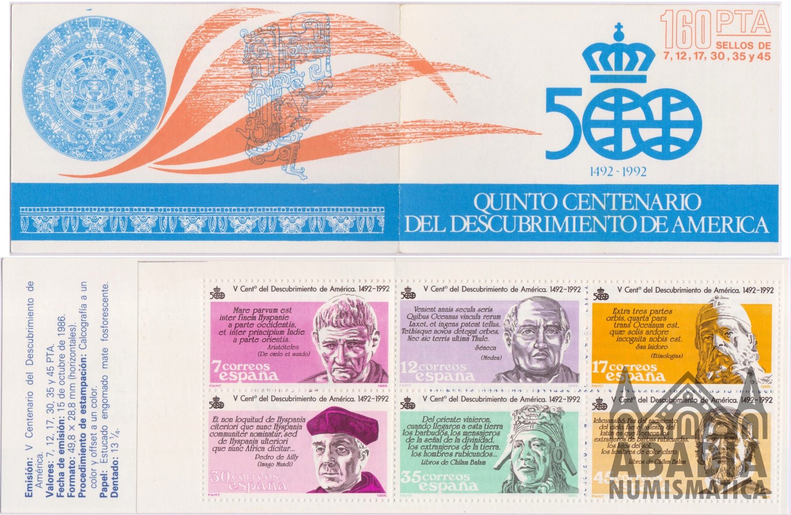 1986 – V Centenario del Descubrimiento de América (Edifil 2860C)