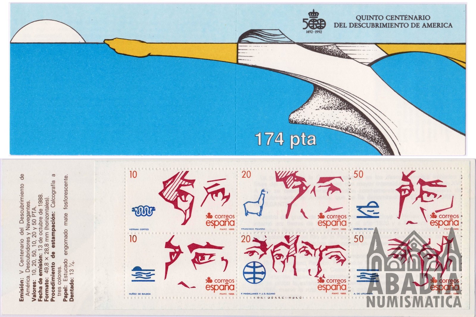 1988 – V Centenario del Descubrimiento de América (Edifil 2969C)