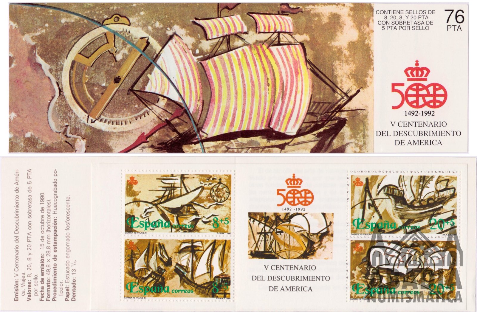 1990 – V Centenario del Descubrimiento de América (Edifil 3079C)
