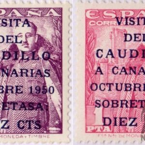 1951 – Viaje del Caudillo a Canarias (Edifil 1088/89)