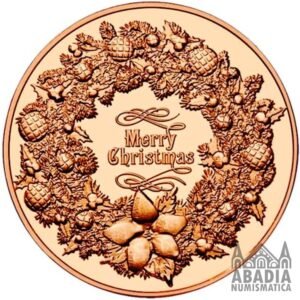 Corona de Navidad – 1 Onza AVDP Cobre 999 encapsulada