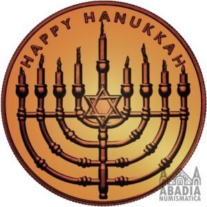Feliz Hanukkah – 1 Onza AVDP Cobre 999 encapsulada