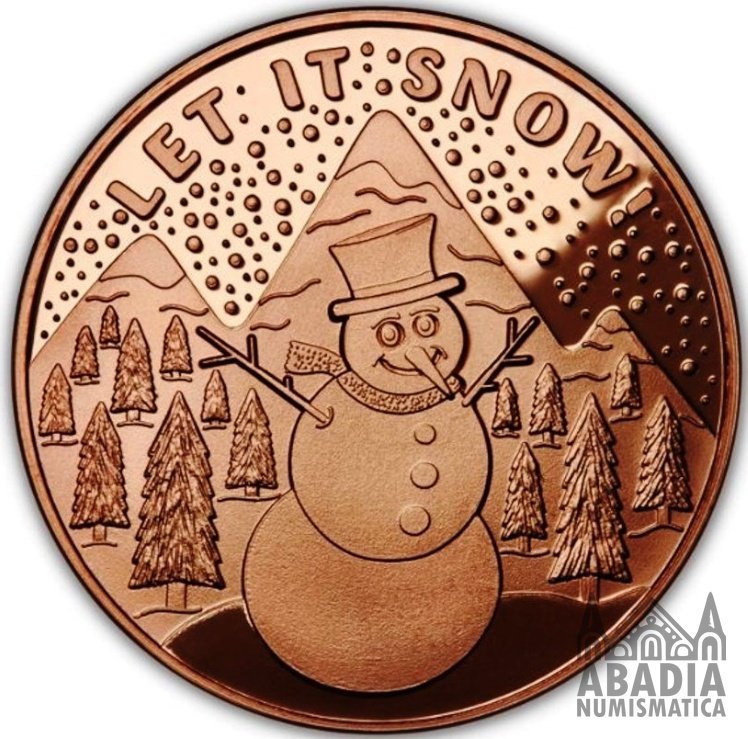 Let It Snow – 1 Onza AVDP Cobre 999 encapsulada