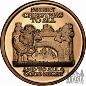 Santa Claus en la Chimenea – 1 Onza AVDP Cobre 999 encapsulada