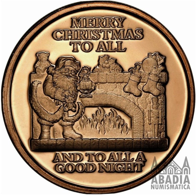 Santa Claus en la Chimenea – 1 Onza AVDP Cobre 999 encapsulada