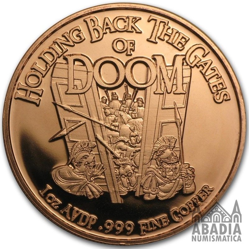 Reteniendo las Puertas de la Perdición – 1 Onza AVDP Cobre 999 encapsulada