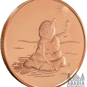 Muñeco de Nieve Derretido – 1 Onza AVDP Cobre 999 encapsulada