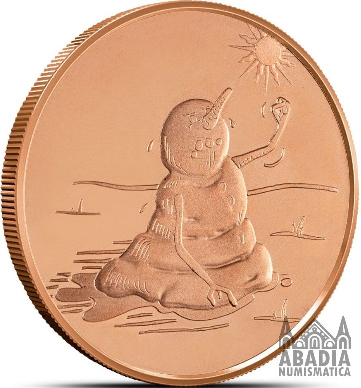 Muñeco de Nieve Derretido – 1 Onza AVDP Cobre 999 encapsulada
