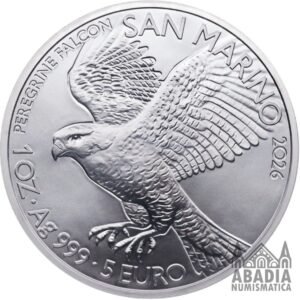 1 Onza Plata 999 – 2026 San Marino – Halcón Peregrino (Falco Peregrinus) – Moneda bullion 1 oz
