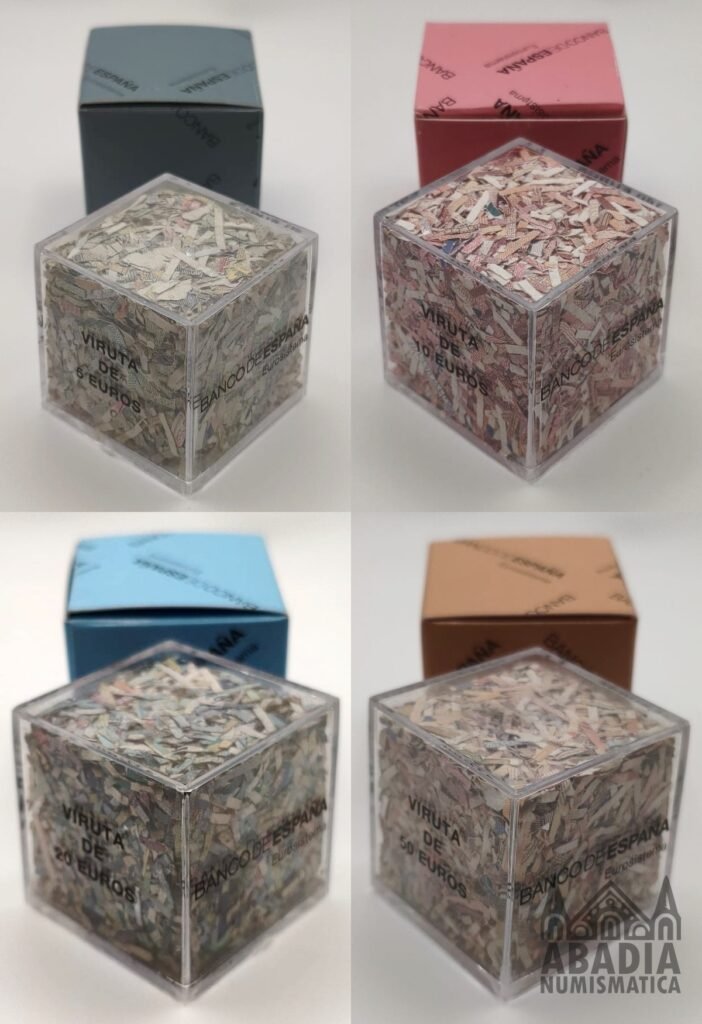 Set 4 Cubos con Viruta de Billetes - Banco de España