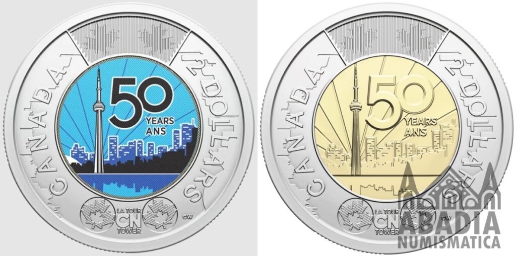 Pareja 2 Dólares Canadá 2026 - CN Tower (Color + Estándar)